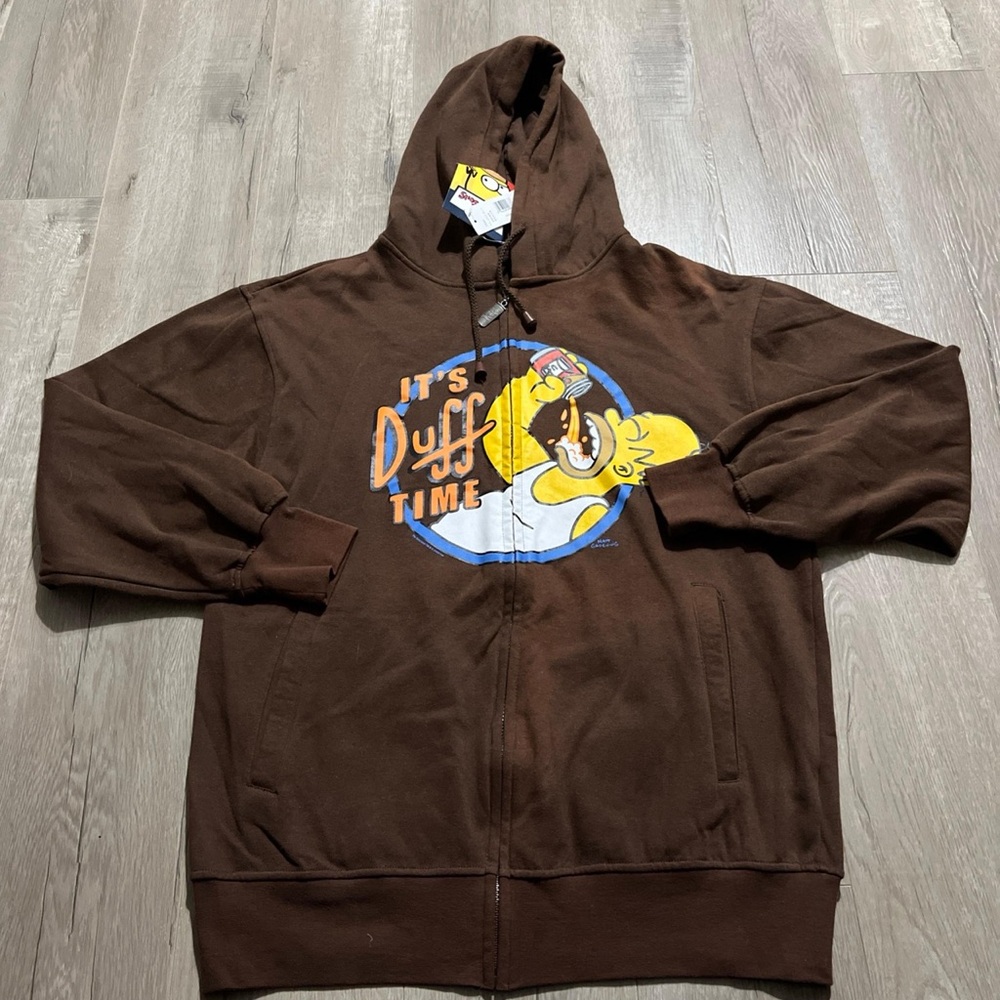 Brown Hoodie with Cartoon Graphic